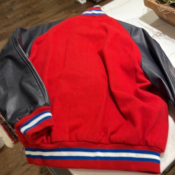 NEW Leather Varsity Jacket - Picture 2 of 4